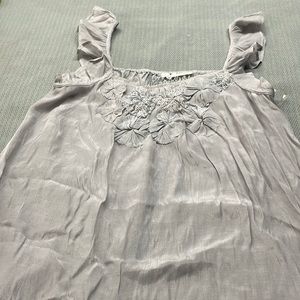 Grey sleeveless floral top